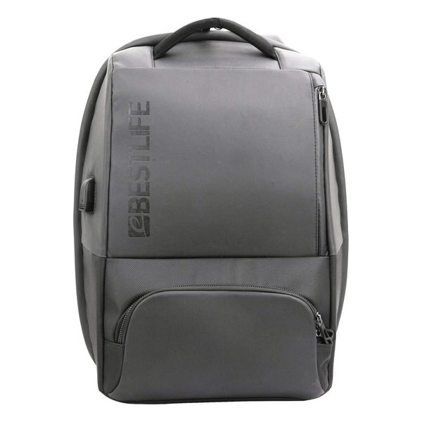 Rucksack for Laptop and Tablet with USB Output Bestlife 15,6'' Grey