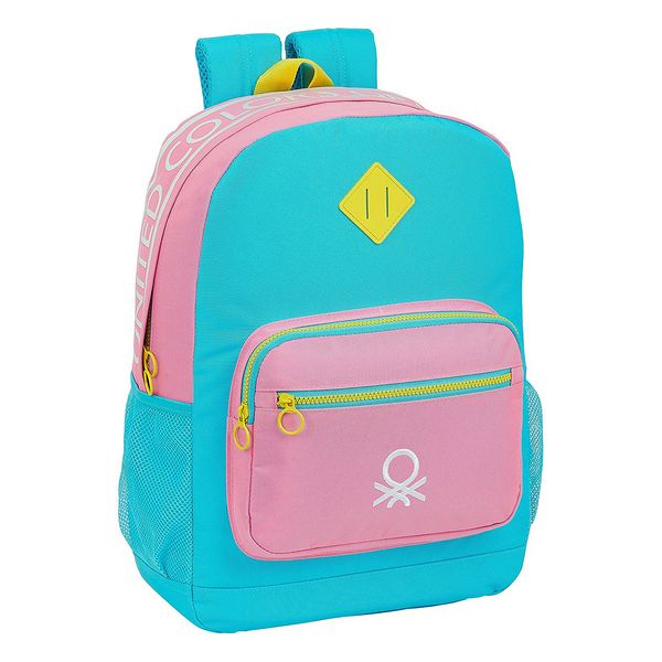 Laptop Backpack Benetton Color Block 15&comma;6'' Yellow Pink Turquoise